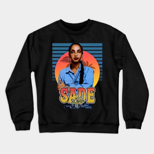 Retro Flyer Style Sade Adu Fan Art Design Crewneck Sweatshirt by Now and Forever